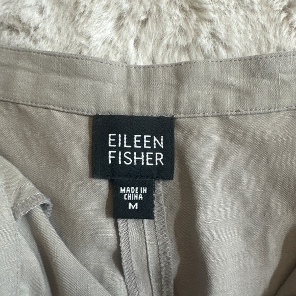 Eileen Fisher Women's Gray Linen Blend Straight Leg Pants Size M - Picture 11 of 12